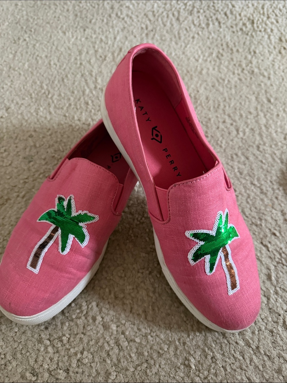 Katy Perry Pink Palm Tree Slip-On Sneakers